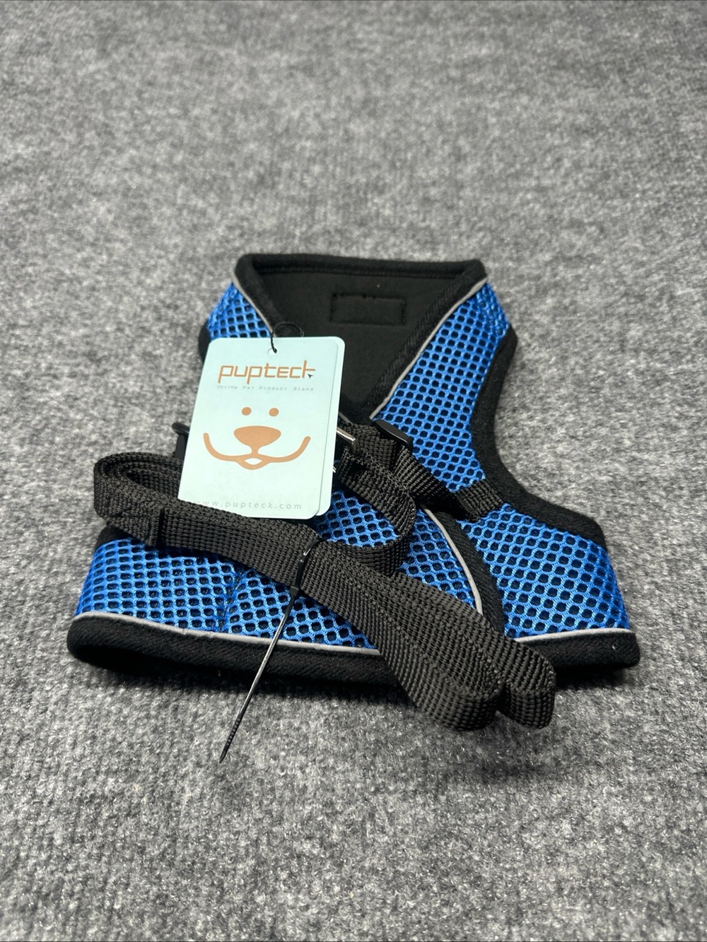 Blue Mesh Small Pet Harness with Leash